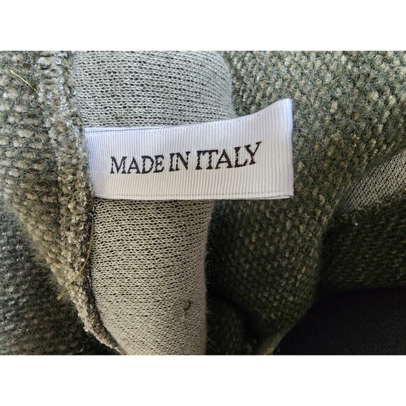 Italian Asymmetrical Drape Neckline and Hem Sweater Green Size L Buttery Soft - Picture 8 of 9